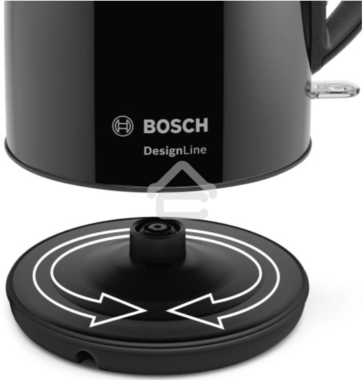 Чайник электрический Bosch TWK3P423 1.7 л, 2400 Вт, черный (корпус: нержавеющая сталь)