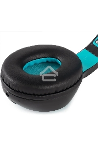 Гарнитура накладные Digma BT-15 черный/голубой беспроводные bluetooth оголовье