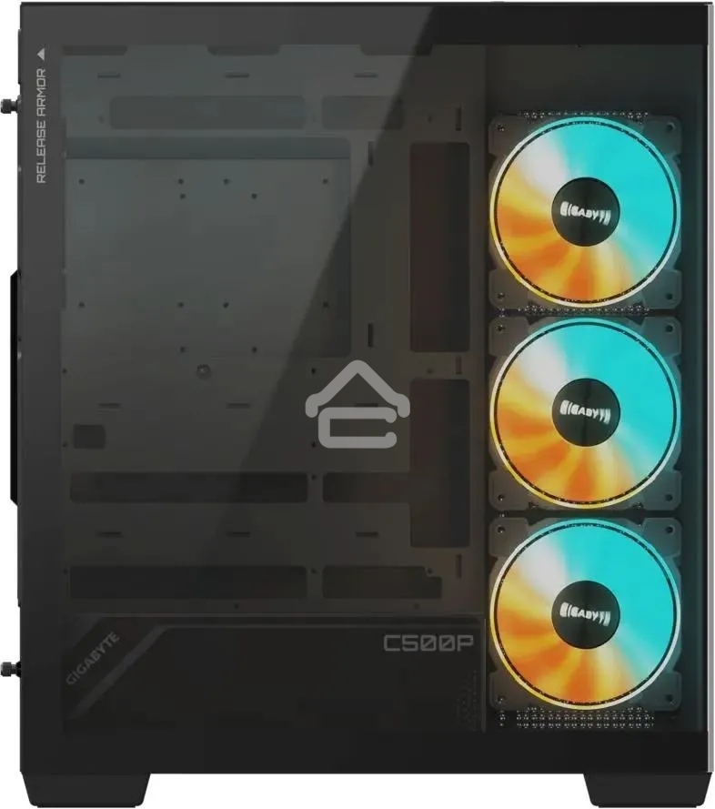 Компьютерный корпус Gigabyte Gb-C500P ST черный без БП ATX 3x120мм 6x140мм 2xUSB 3.0 1xUSB3.1 audio bott PSU