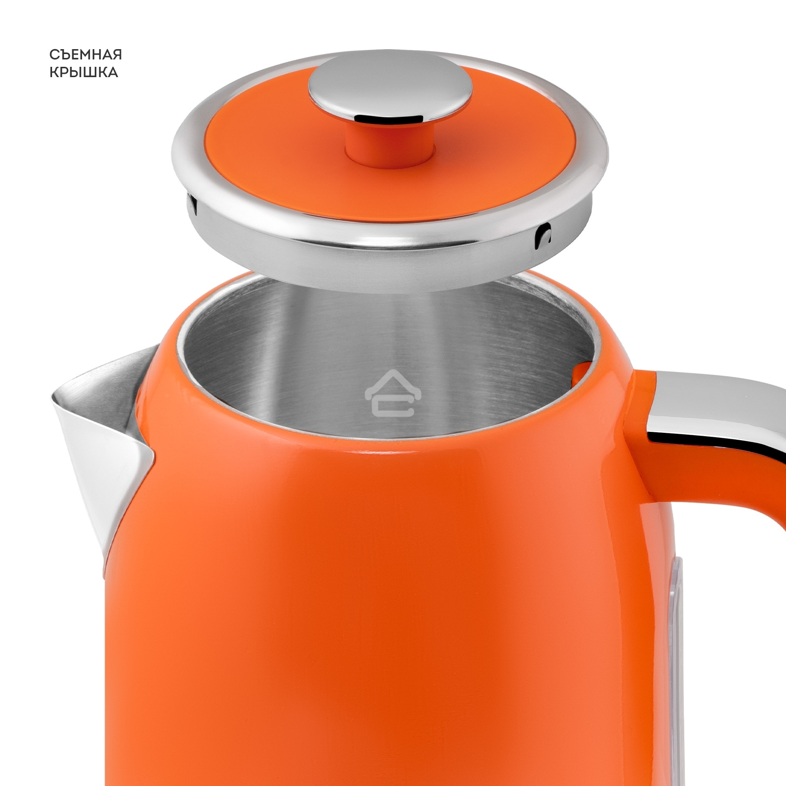 Чайник электрический Galaxy Line GL 0351, апельсиновый фреш, металл, 2200 Вт, 1,7 л