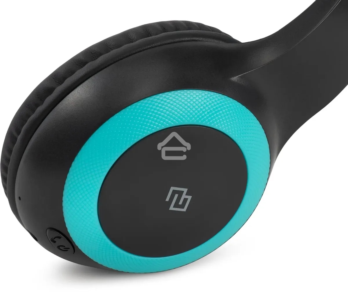 Гарнитура накладные Digma BT-15 черный/голубой беспроводные bluetooth оголовье