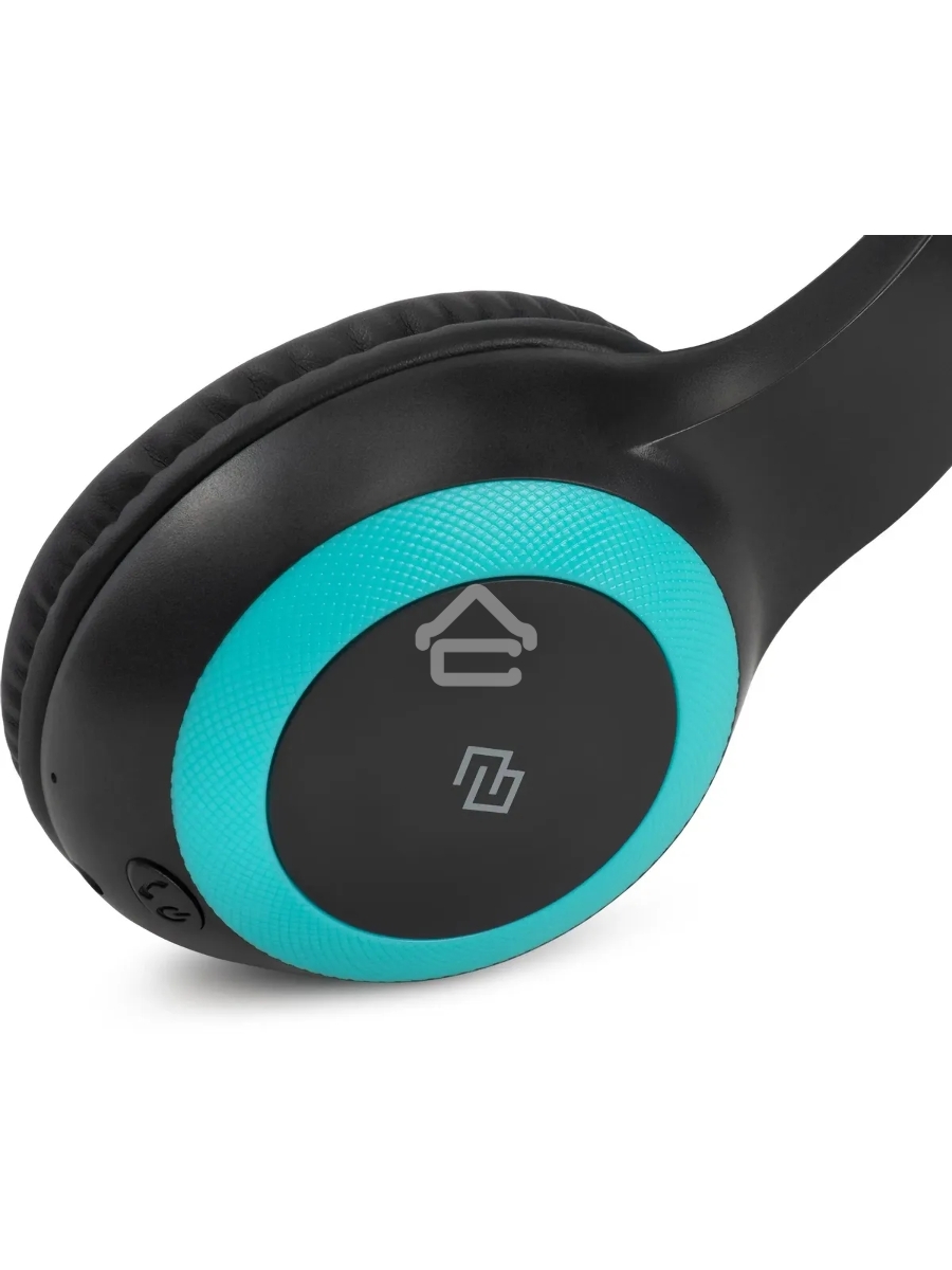 Гарнитура накладные Digma BT-15 черный/голубой беспроводные bluetooth оголовье
