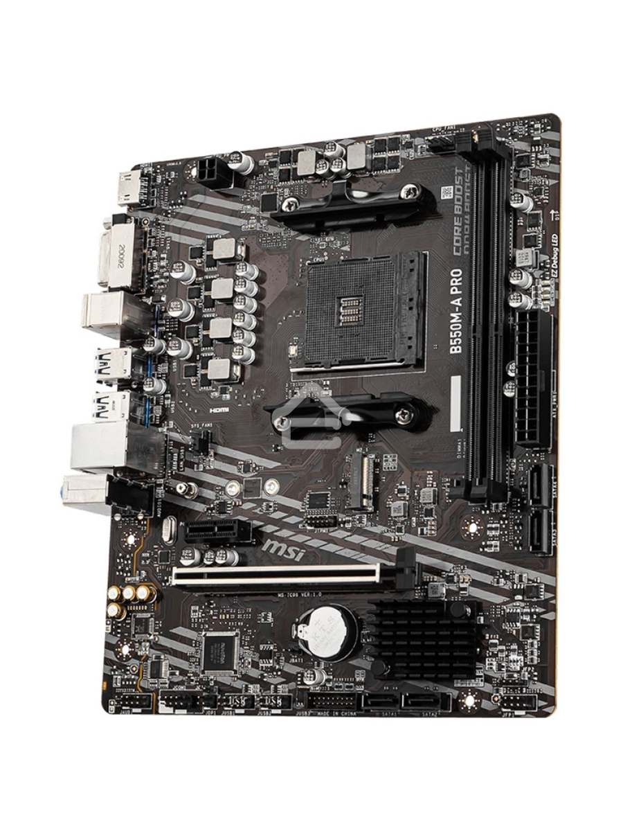 Материнская плата MSI B550M-A PRO, AM4, AMD B550, 2xDDR4, 4xSATA, 1xM.2, 1xPCIe 4.0 x16, 1xPCIe x1, 1xDVI-D, 1xHDMI, 1x 1Gb LAN, 2xUSB 2.0, 4xUSB 3.2 Gen 1, 3x3.5 мм, 7.1, mATX