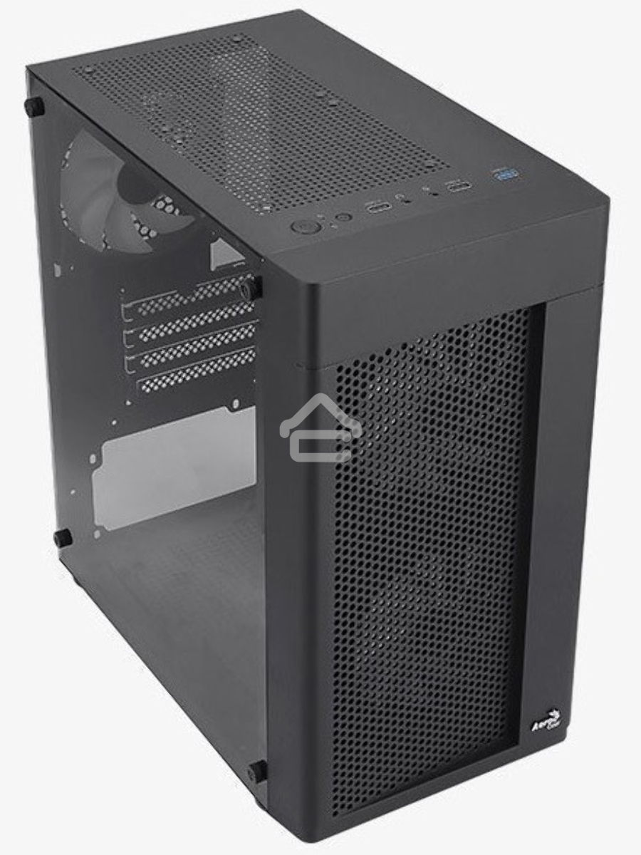 Корпус MiniTower Aerocool / Formula HEXFORM-G-BK-v2 (mATX, стекло, сетка, USB3.0x1, USB2.0x2, 3x120mm FRGB fans) (4711099471799)