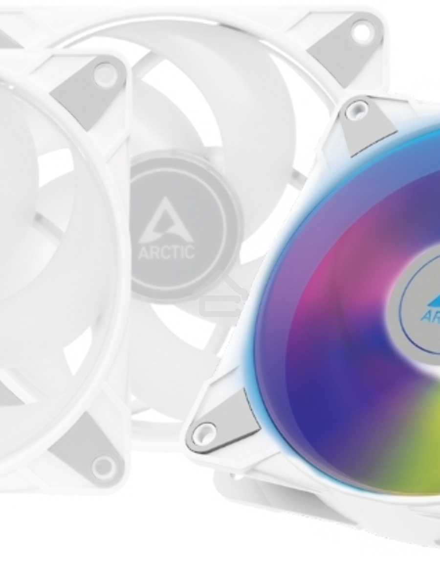 Комплект вентиляторов для корпуса Arctic P12 PWM PST A-RGB (3 шт.) белый, 120 мм, 2000 об/мин, 22.5 дБ, 4 pin
