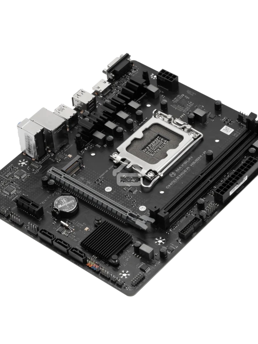 Материнская плата Maxsun Challenger H610M-R, LGA 1700, Intel H610, 2xDDR4, 3xSATA, 1xM.2, 1xPCIe 4.0 x16, 1xPCIe x1, 1xHDMI, 1xVGA, 1x 1Gb LAN, 2xUSB 3.2 Gen 1, 4xUSB 2.0, 3x3.5 мм, 5.1, mATX