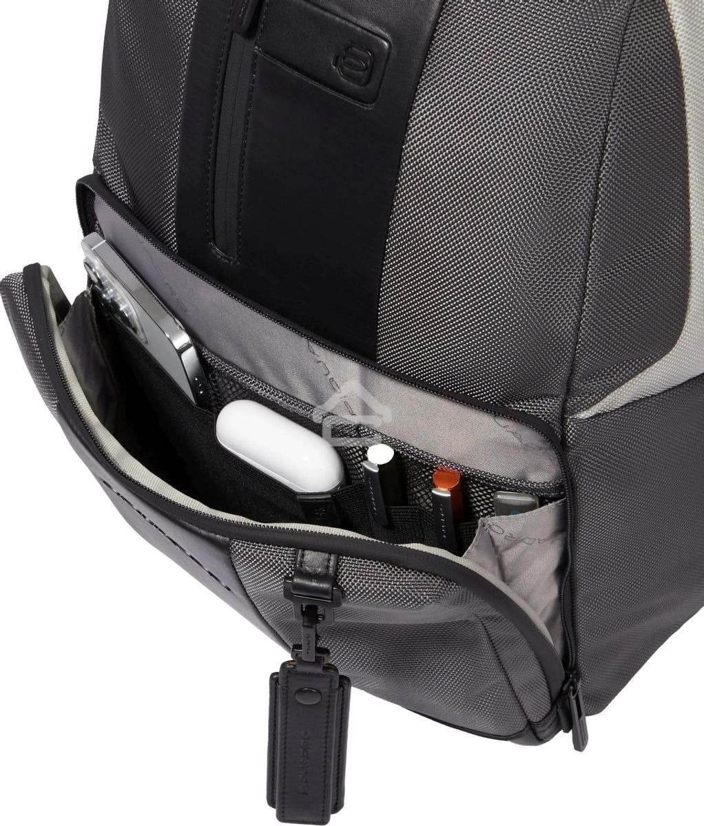 Рюкзак Piquadro Brief2 Special CA3214BR2S/GRN, нейлон/натур.кожа, серый/черный