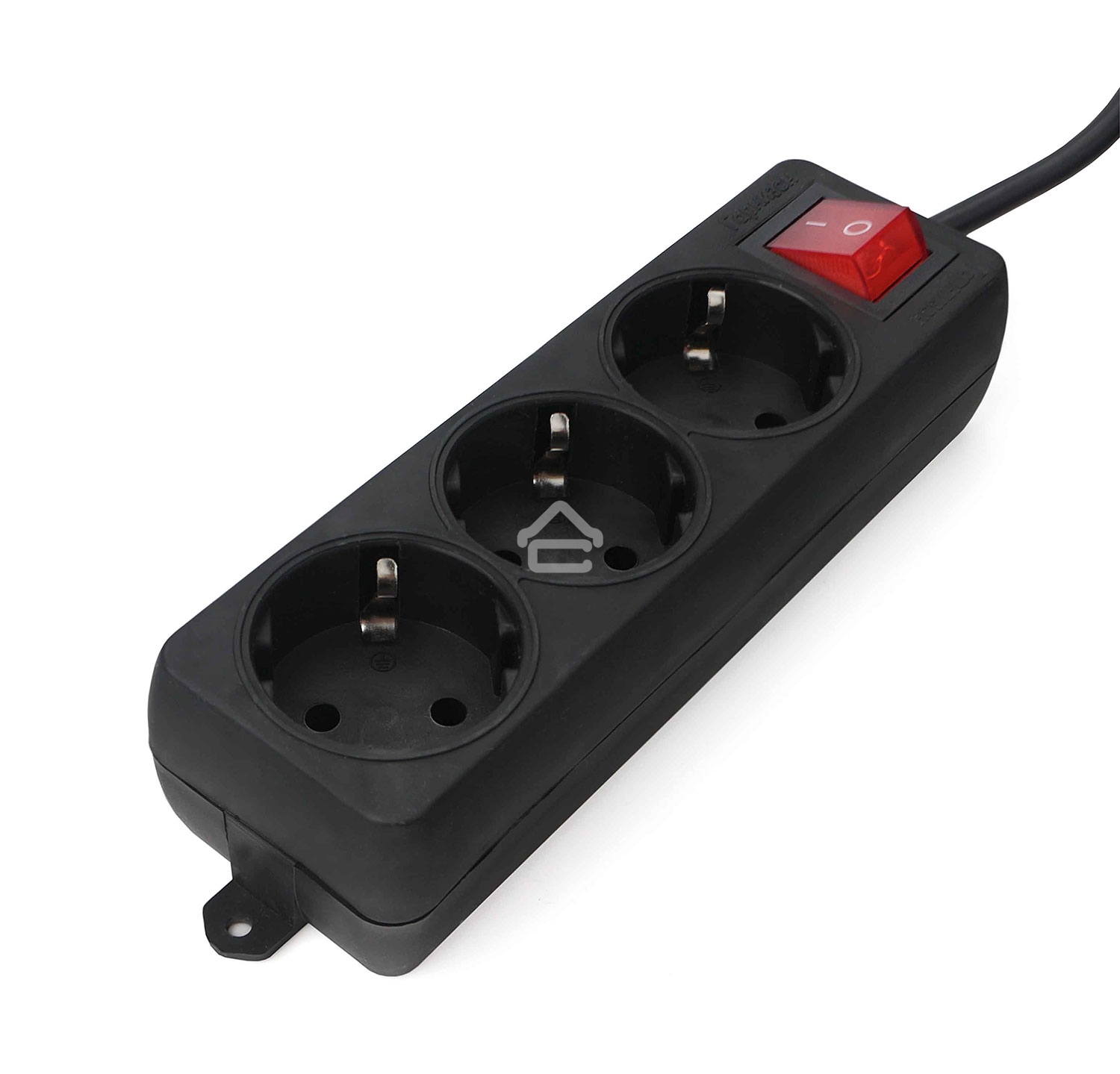 Удлинитель Гарнизон EL-NB-G3-B-3 3р 10А 3м с выключателем и заземлением, черный