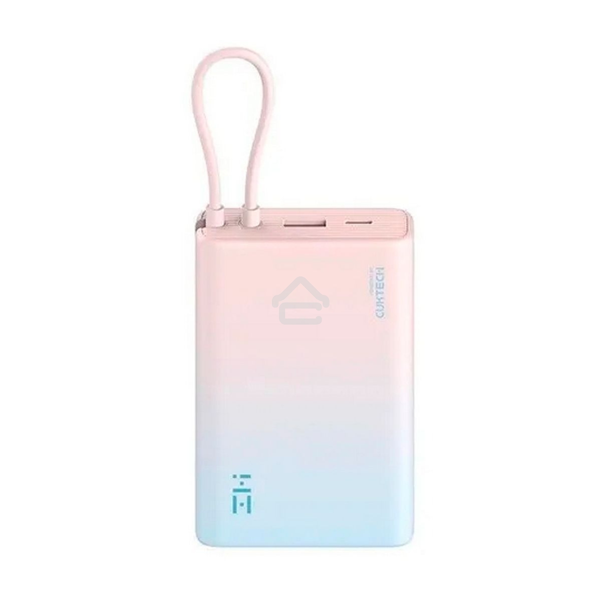 Портативный аккумулятор ZMI 10000mAh Powerbank with build-in Charging Cable color P17 розовый