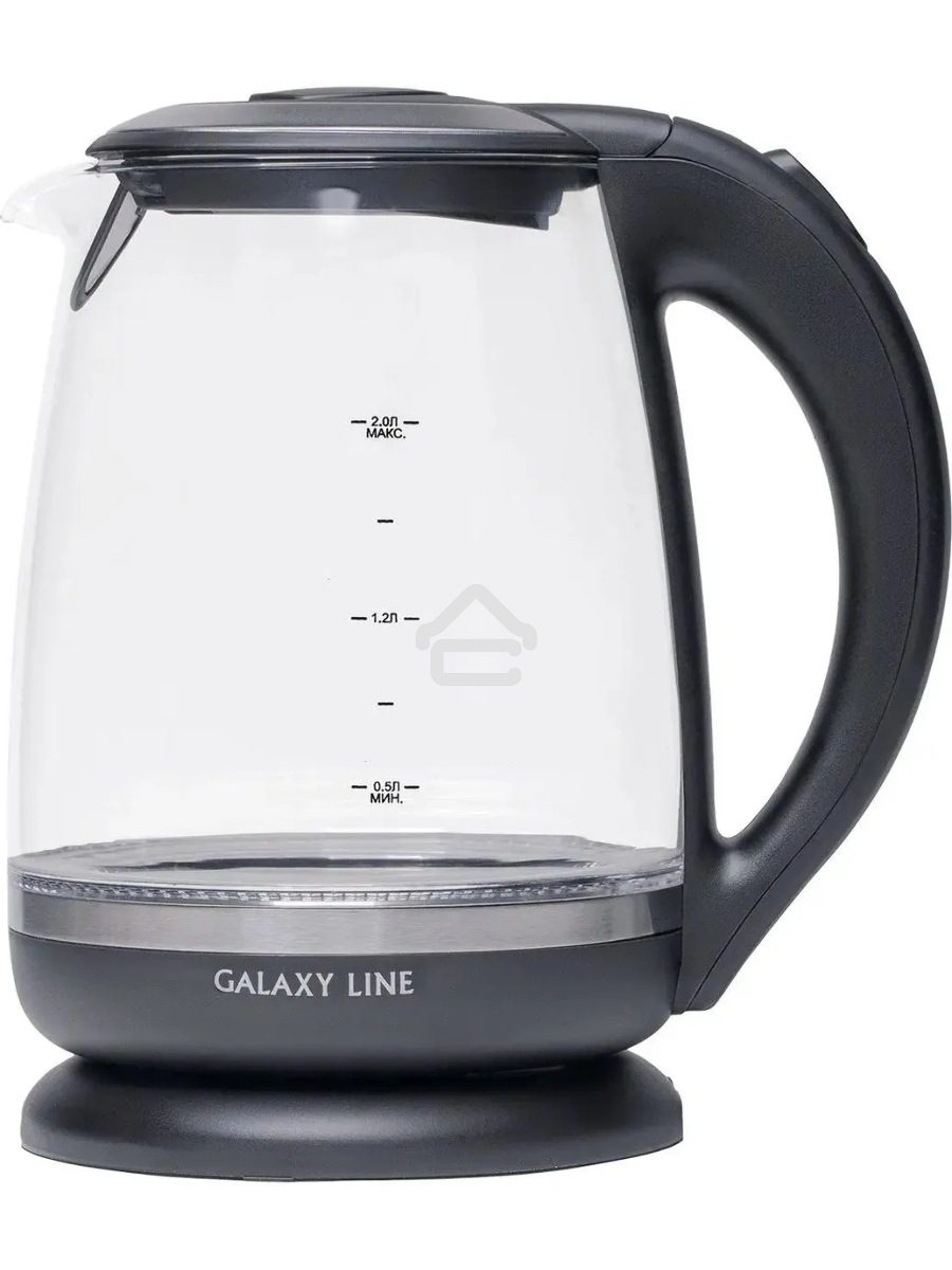 Чайник электрический Galaxy Line GL 0559, черный, стекло, 2200 Вт, 2 л