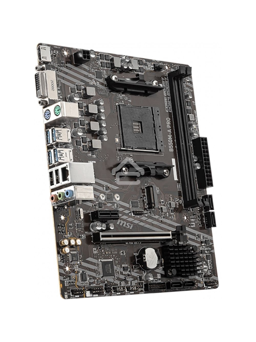 Материнская плата MSI B550M-A PRO, AM4, AMD B550, 2xDDR4, 4xSATA, 1xM.2, 1xPCIe 4.0 x16, 1xPCIe x1, 1xDVI-D, 1xHDMI, 1x 1Gb LAN, 2xUSB 2.0, 4xUSB 3.2 Gen 1, 3x3.5 мм, 7.1, mATX