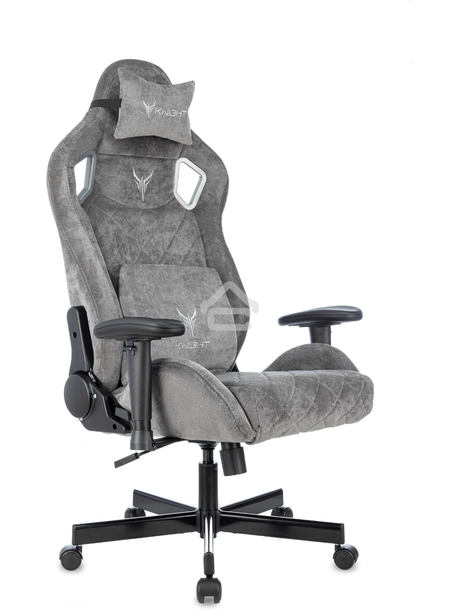 Кресло игровое Knight Outrider серый Light-19 крестов. металл