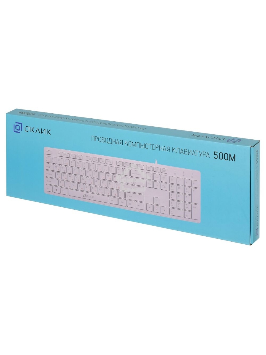 Клавиатура Oklick 500M проводная, USB, белый