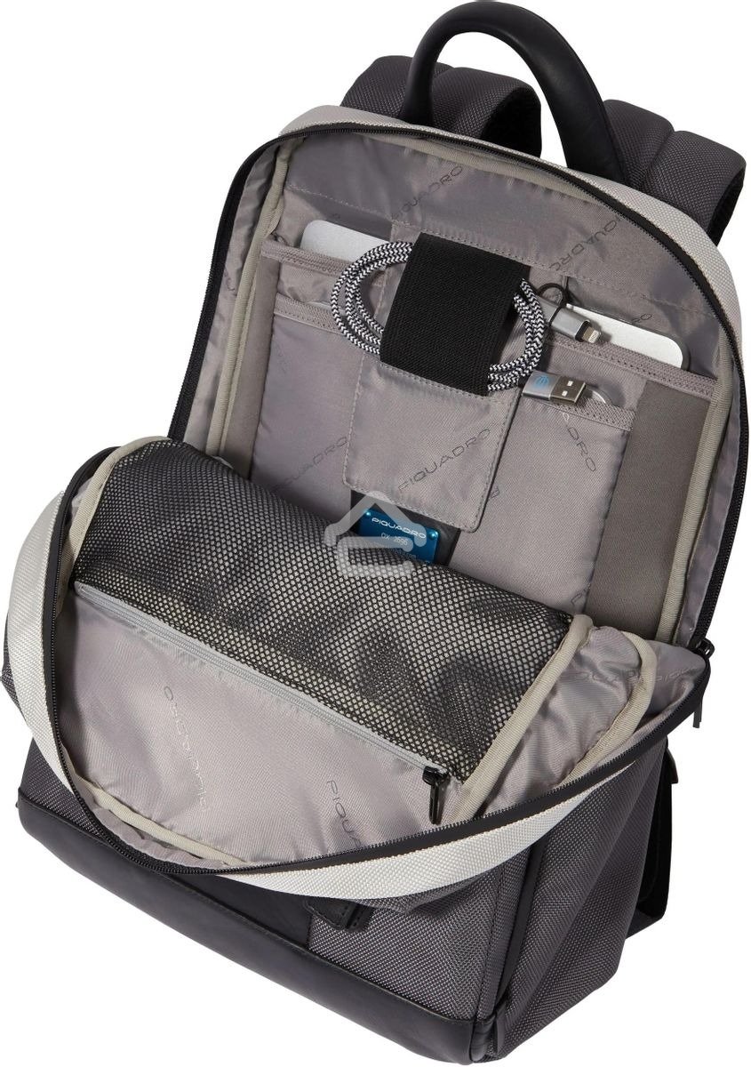 Рюкзак Piquadro Brief2 Special CA3214BR2S/GRN, нейлон/натур.кожа, серый/черный