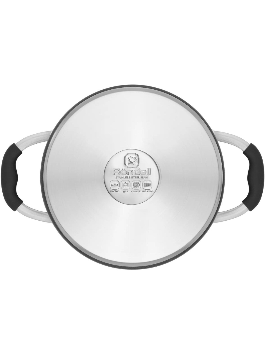 Кастрюля Rondell Stern RDS-019, 4.7л, 24см, с крышкой, серый