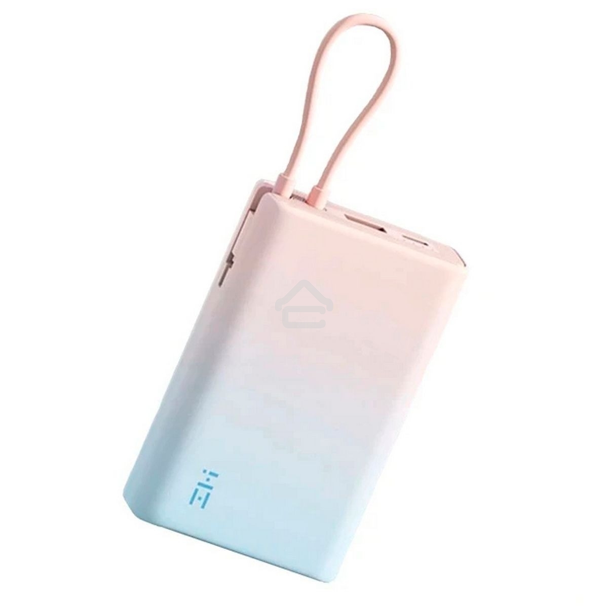 Портативный аккумулятор ZMI 10000mAh Powerbank with build-in Charging Cable color P17 розовый