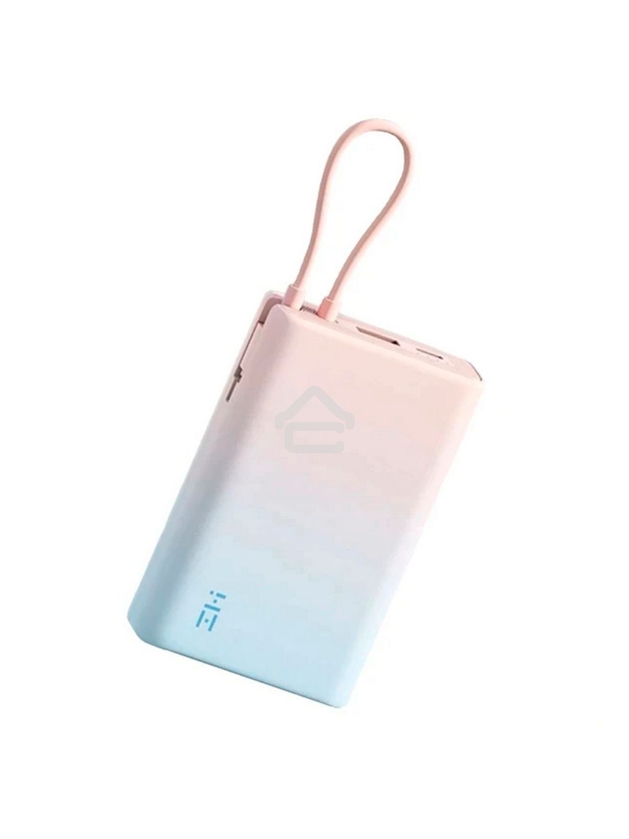 Внешний аккумулятор ZMI 10000mAh Powerbank with build-in Charging Cable color P17 розовый