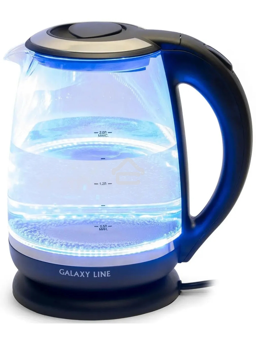 Чайник электрический Galaxy Line GL 0559, черный, стекло, 2200 Вт, 2 л
