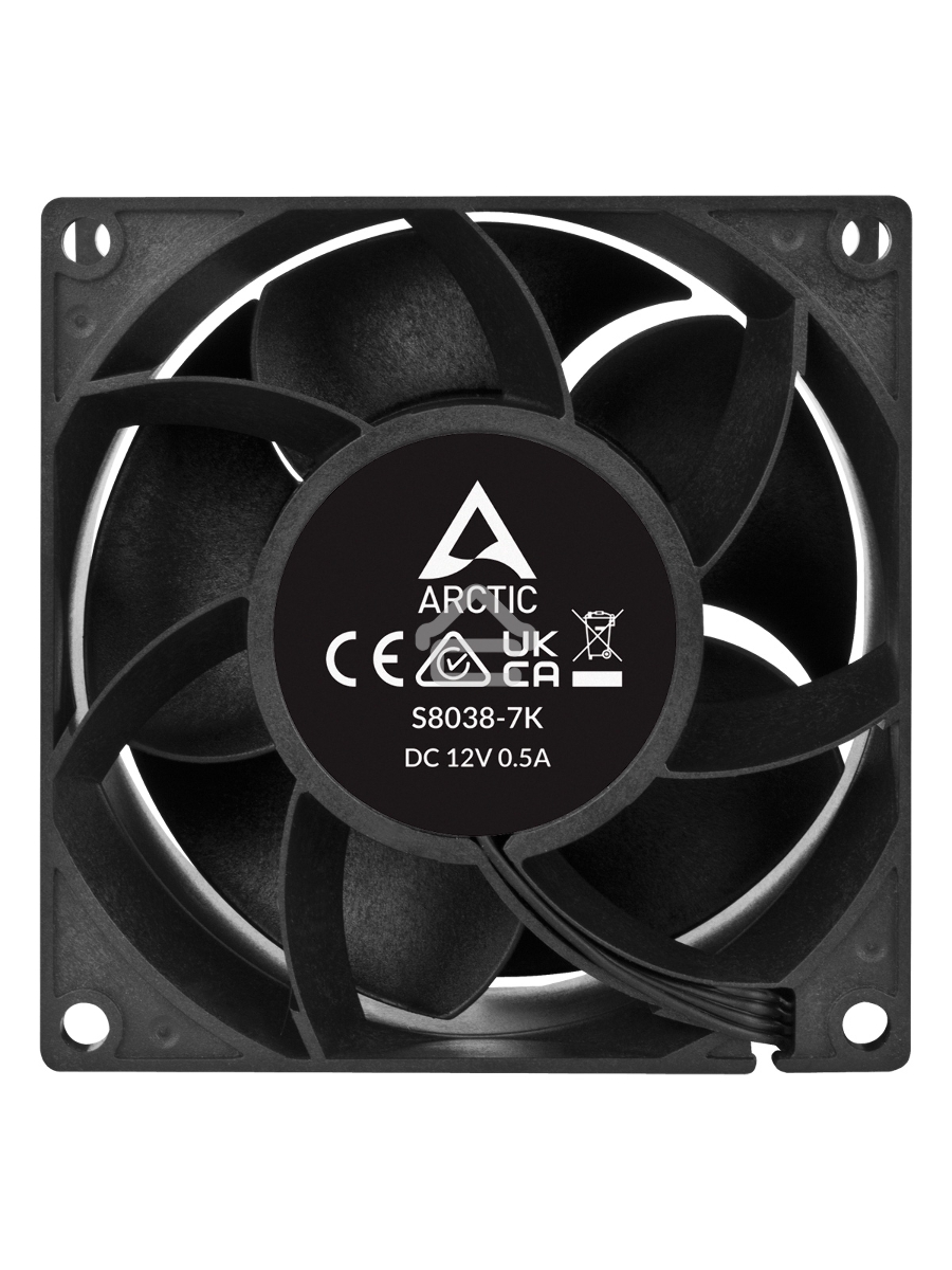Вентилятор для корпуса Arctic S8038-7K черный, 80 мм, 7000 об/мин, 22.5 дБ, 4 pin