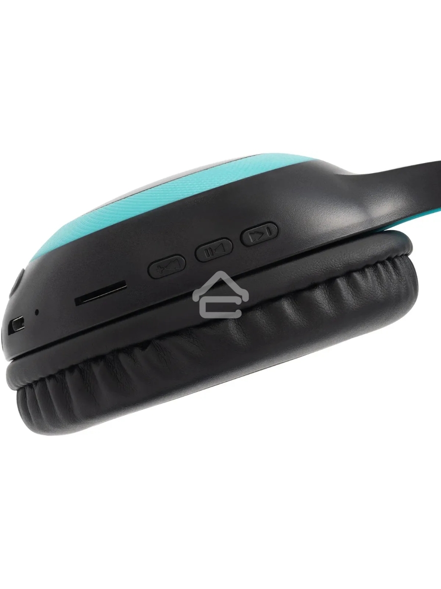 Гарнитура накладные Digma BT-15 черный/голубой беспроводные bluetooth оголовье