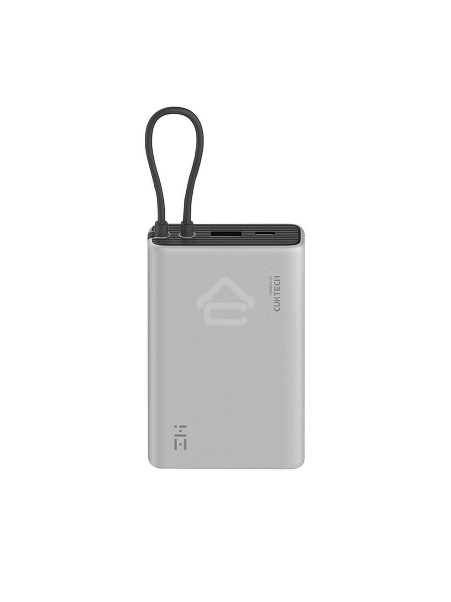 Внешний аккумулятор ZMI 10000mAh Powerbank with build-in Charging Cable P17 серый