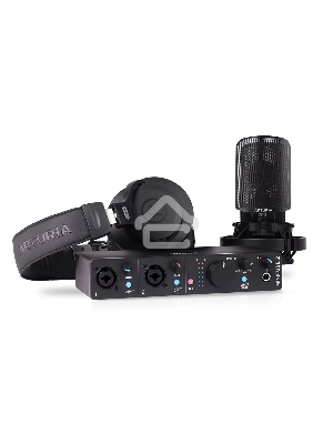 Аудиоинтерфейс USB Arturia MiniFuse Recording Pack Black [800202] комплект: MiniFuse 2, микрофона CM1 поп фильтром, наушников EF1 и XLR кабеля, черный