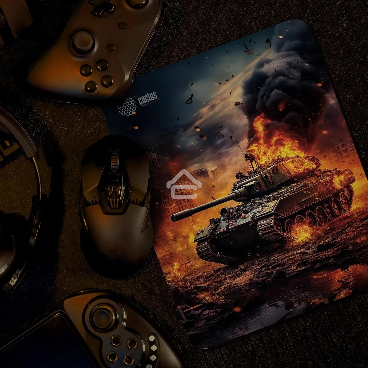Коврик для мыши Cactus CS-MP-D04M Burning tank 300x250x3мм