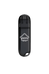 Флеш диск Maxvi P1 32GB USB 2.0 black, монолит с колпачком, ABS пластик