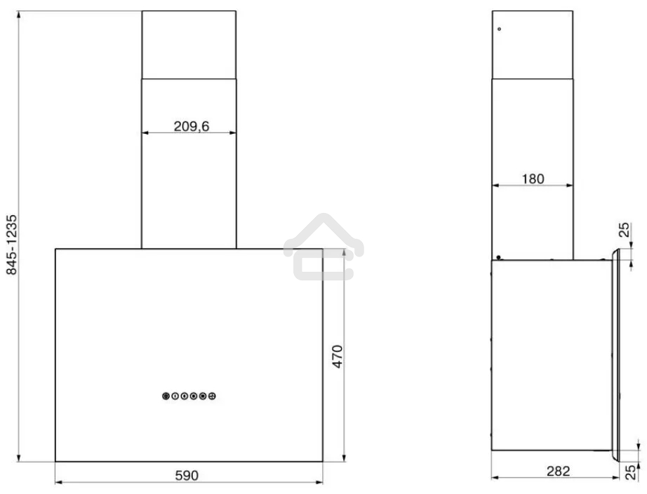 Вытяжка каминная Elikor Метеорит 60П-700-Э4Д белый, 60 см, 700 куб. м/ч, 52 дБ