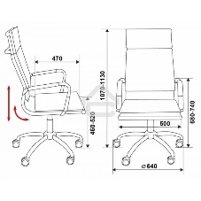 Кресло руководителя Бюрократ CH-993/blue синий, искусственная кожа, крестовина хромированная
