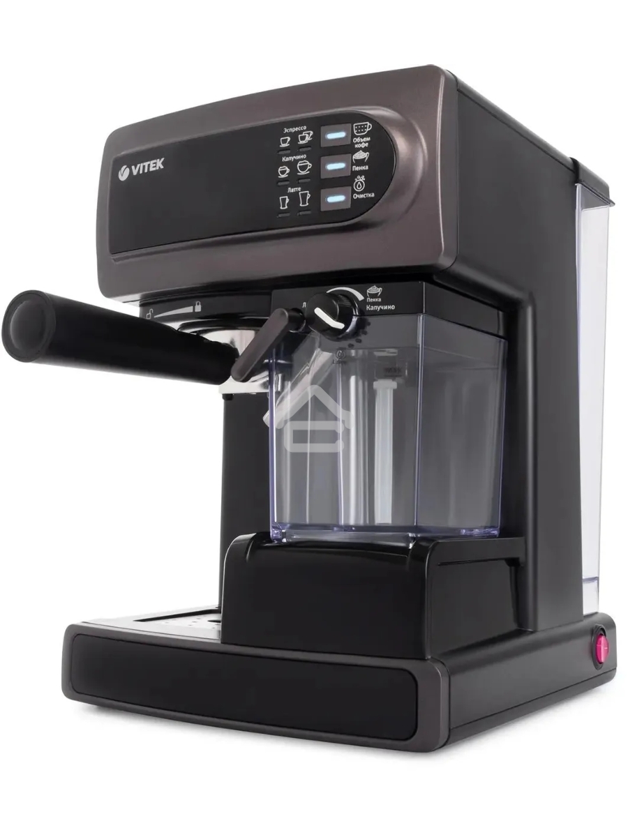Кофеварка рожковая Vitek VT-1517 VT фиолетовый, исп. кофе - молотый, 1.65 л, 1238 Вт, 15 Бар
