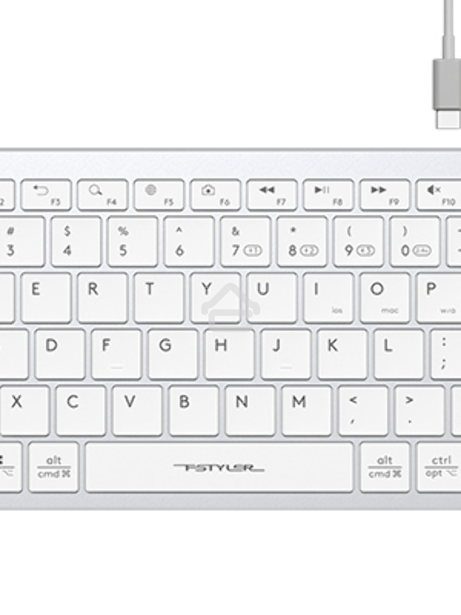 Клавиатура A4Tech Fstyler FBX51C беспроводная, USB, Bluetooth/Радиоканал, белый