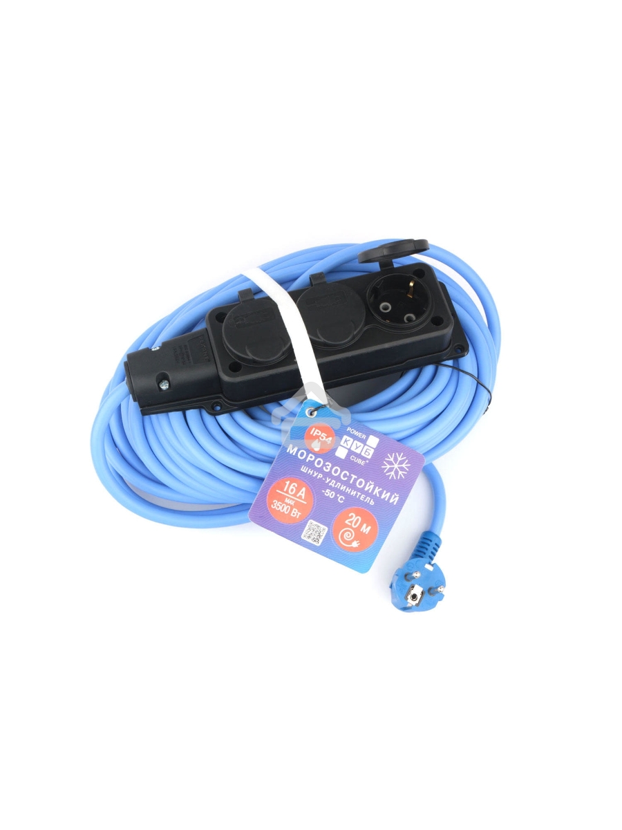 Морозостойкий удлинитель PC 16А, 3р 20м 3*2,5 IP54 / PC-3GF-R-20(IP)