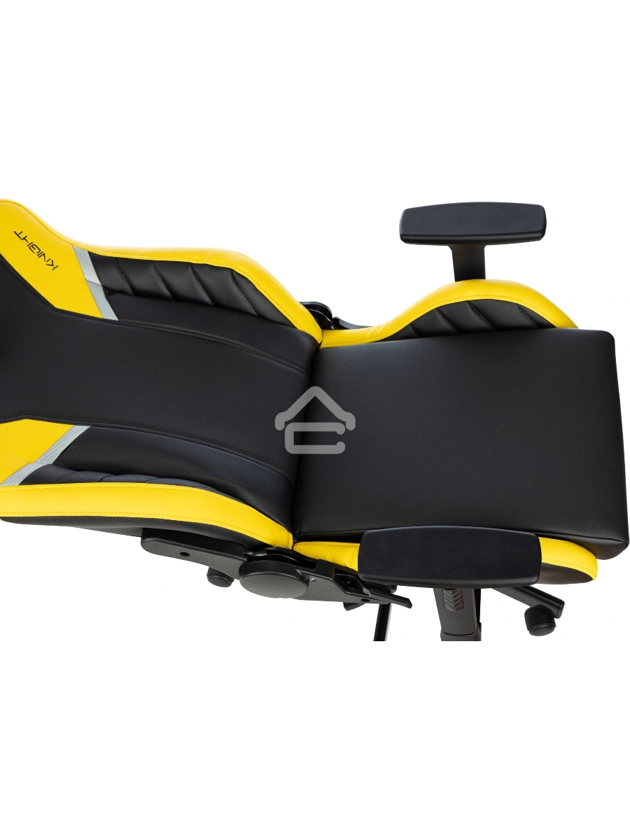 Кресло игровое Knight Thunder 5X черный/желтый эко.кожа крестов. металл