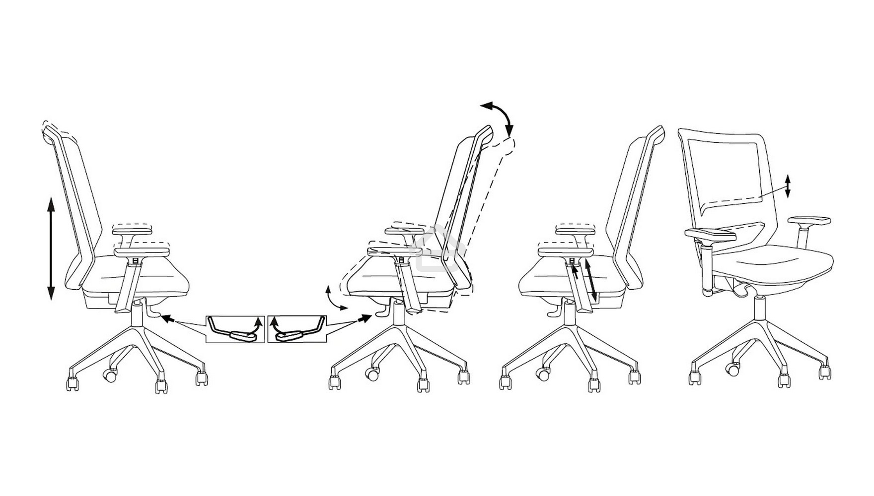 Кресло руководителя Бюрократ MC-G611NL-H черный Elastic-102 с подголов. крестов. 4-луч. пластик пластик серый