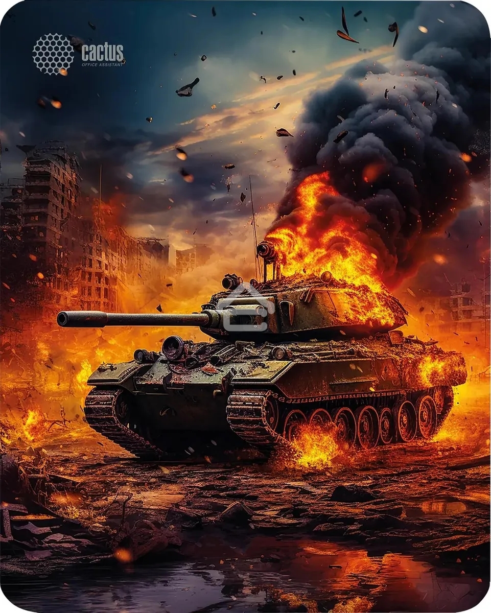Коврик для мыши Cactus CS-MP-D04M Burning tank 300x250x3мм