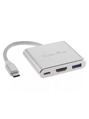 Кабель-концентратор Telecom USB3.1 TypeCm -->HDMI+USB3.0 +PD charging 4K@30Hz <TUC010>