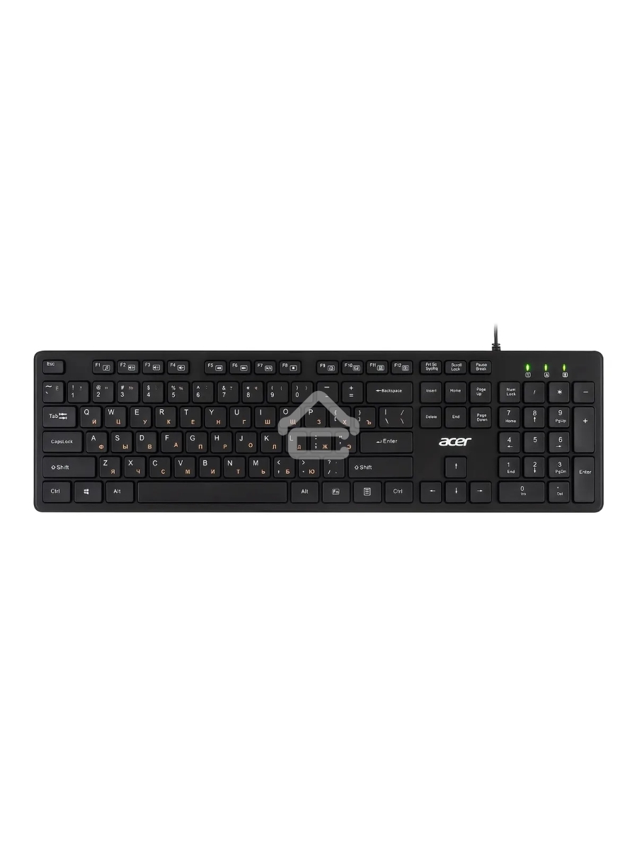 Клавиатура Acer OKW122 проводная, USB, черный
