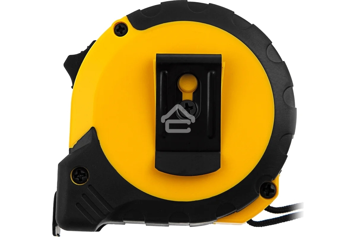 Рулетка Denzel 5м х 19мм, двухкомп. корпус, кнопка-пауза