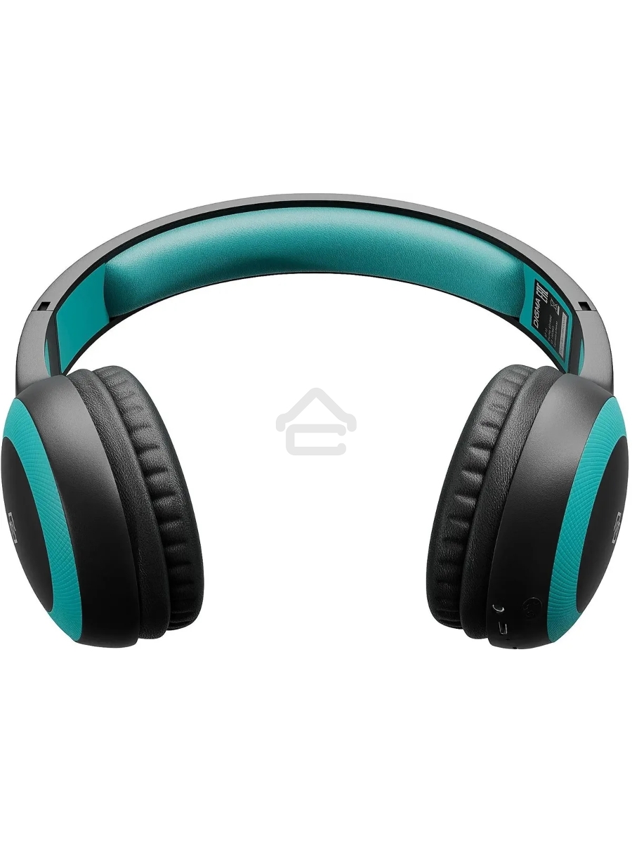 Гарнитура накладные Digma BT-15 черный/голубой беспроводные bluetooth оголовье