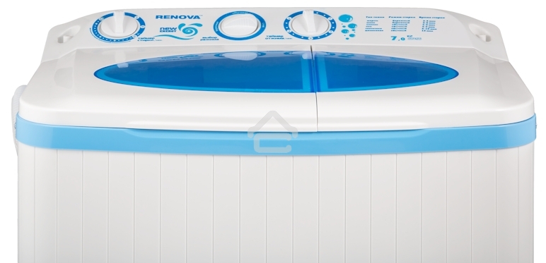 Стиральная машина Renova WS-70P/РЕТ белый/голубой, загрузка вертикальная 5.5 кг, 1350 об/мин, класс: D