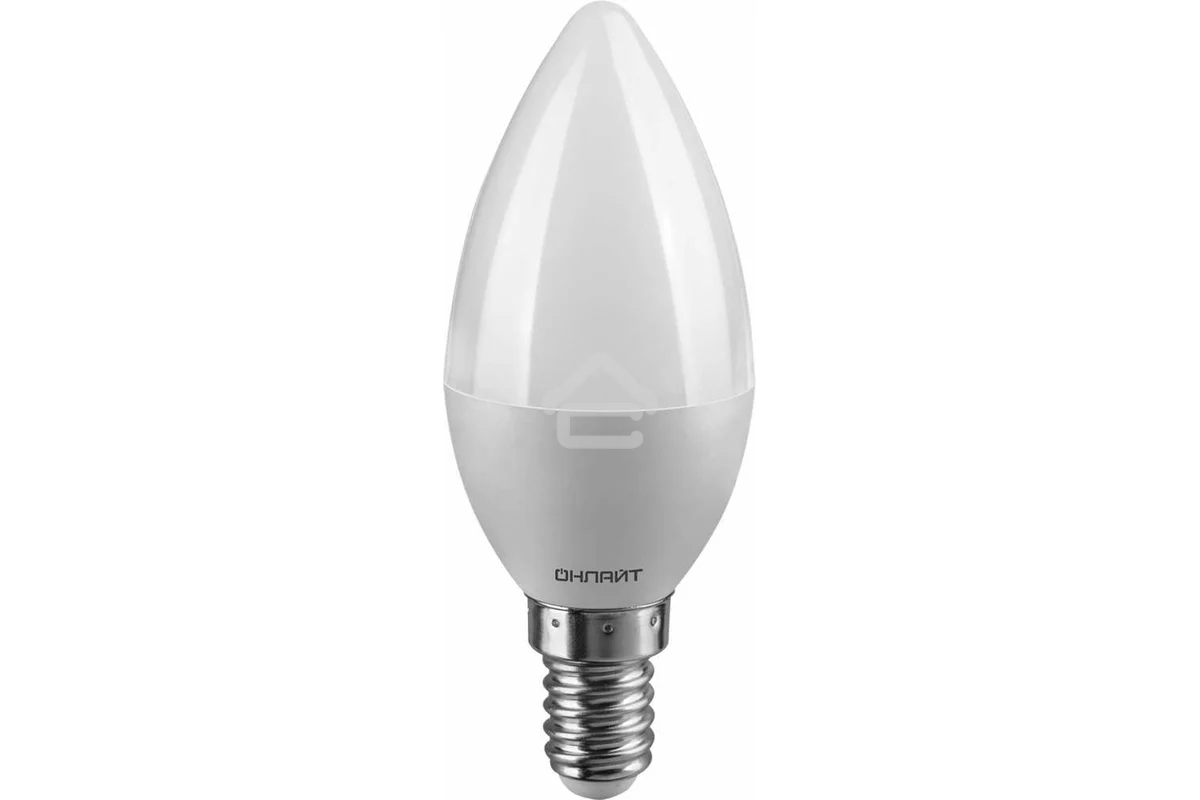 Лампа светодиодная ОНЛАЙТ 61127 OLL-C37-6-230-6.5K-E14-FR