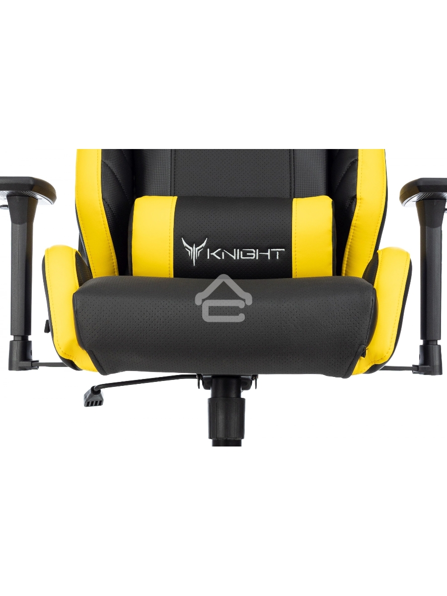Кресло игровое Knight Thunder 5X черный/желтый эко.кожа крестов. металл