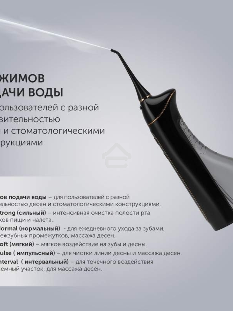 Ирригатор Polaris PWF 0201 портатив. импульсн. 5насад. черный