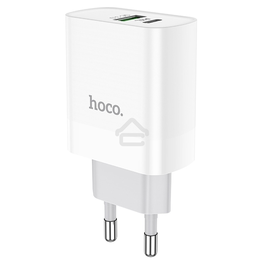 Сетевое зарядное устройство HOCO C80A Rapido 1xUSB + 1xUSB-C, 3.1A, 20W, белый