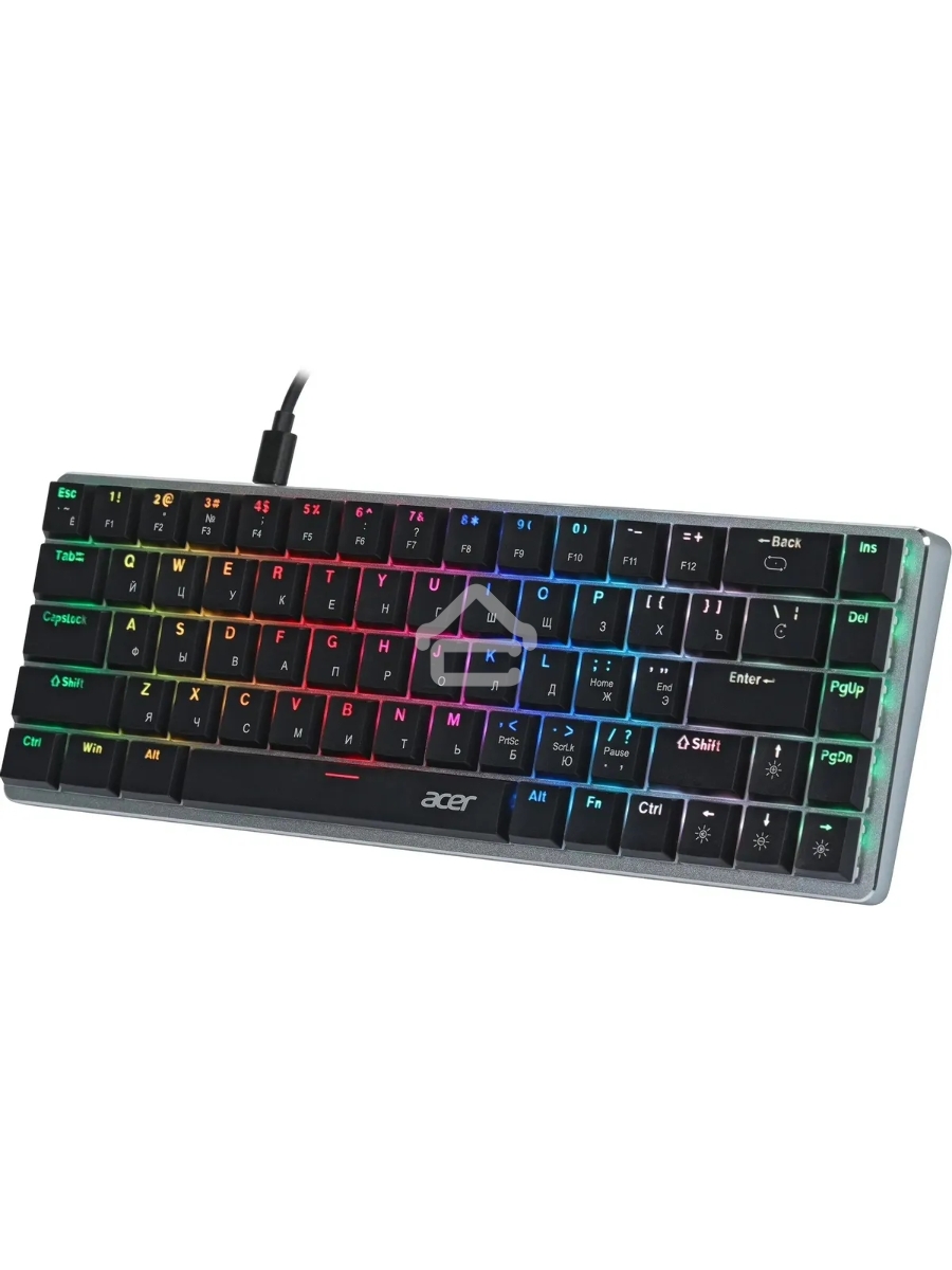Клавиатура Acer OKW302 (ZL.KBDCC.01C) проводная, USB, серебристый
