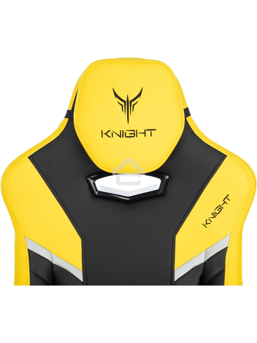 Кресло игровое Knight Thunder 5X черный/желтый эко.кожа крестов. металл