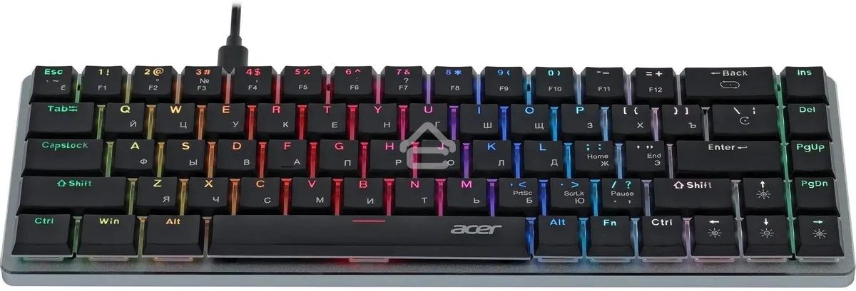 Клавиатура проводная Acer OKW302 (ZL.KBDCC.01C), USB, серебристый