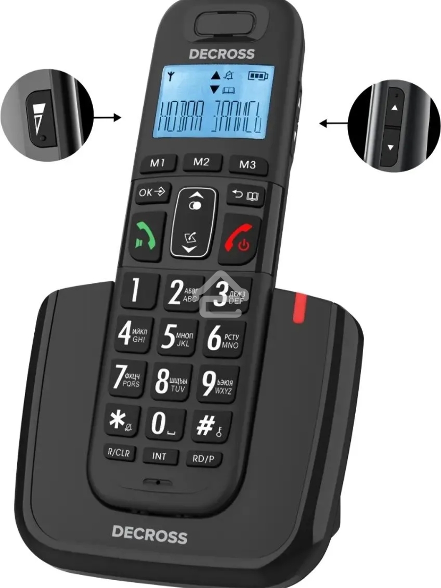 Р/Телефон Dect Decross DC1013 черный АОН