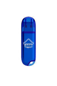 Флеш диск Maxvi P1 16GB USB 2.0 blue, монолит с колпачком, ABS пластик